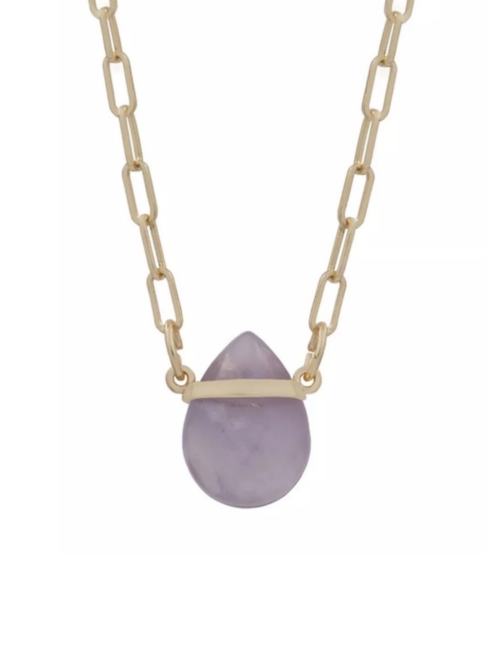 Purple Quartz Teardrop Necklace